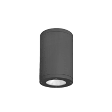 Tube Architectural 7" Tall LED Outdoor Flush Mount Ceiling Fixture - 18° Spot Beam Spread