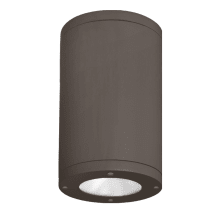 Tube Architectural 12" Tall LED Outdoor Flush Mount Ceiling Fixture - 14° Spot Beam Spread