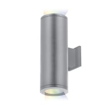 Tube Architectural ilumenight 2 Light 12-1/2" Tall Integrated LED Outdoor Wall Sconce with Narrow Beam Spread and App Controlled Color and Brightness