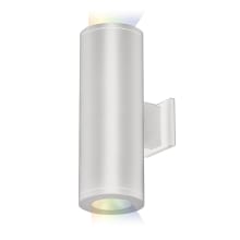 Tube Architectural ilumenight 2 Light 12-1/2" Tall Integrated LED Outdoor Wall Sconce with Narrow Beam Spread and App Controlled Color and Brightness