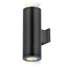 Tube Architectural ilumenight 2 Light 12-1/2" Tall Integrated LED Outdoor Wall Sconce with Spot Beam Spread and App Controlled Color and Brightness