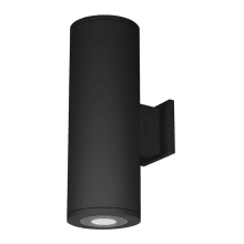 Tube Architectural 13" Tall LED Double Sided Outdoor Wall Sconce with Ultra Narrow Beam and Towards the Wall Light Direction