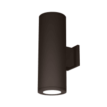 Tube Architectural 2 Light 18" Tall LED Outdoor Wall Sconce with 59° Flood Beam Spread and Light Directed Toward the Wall