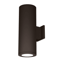 Tube Architectural 2 Light 22" Tall LED Outdoor Wall Sconce with 77° Flood Beam Spread and Light Directed Toward the Wall