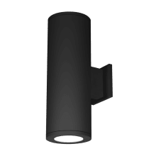 Tube Architectural 2 Light 22" Tall LED Outdoor Wall Sconce with 77° Flood Beam Spread and Light Directed Toward the Wall