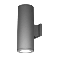 Tube Architectural 2 Light 22" Tall LED Outdoor Wall Sconce with 77° Flood Beam Spread and Light Directed Toward the Wall