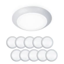 Pack of 10 Disc 6" Wide LED Flush Mount Indoor / Outdoor Ceiling Fixtures / Wall Lights