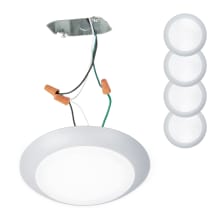 Pack of 4 Disc 7" Wide LED Flush Mount Indoor / Outdoor Ceiling Fixtures / Wall Lights