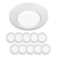 Pack of 10 I Can't Believe It's Not Recessed 8" Wide LED Flush Mount Ceiling Fixture / Wall Light - 3000K & 1050 Lumens