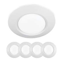 Pack of 4 I Can't Believe It's Not Recessed 8" Wide LED Flush Mount Ceiling Fixture / Wall Light - 3000K & 1050 Lumens