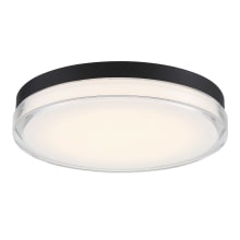Dot 15" Wide Integrated LED Outdoor Flush Mount Drum Ceiling Fixture