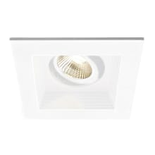 Mini Multiple Spots Single Light 4-3/4" Wide LED Square Adjustable Baffle Trim and New Construction Housing with 45° Flood Beam Spread