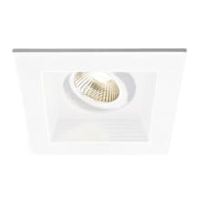 Mini Multiple Spots Single Light 4-3/4" Wide LED Square Adjustable Baffle Trim and New Construction Housing with 25° Narrow Beam Spread