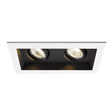 Mini Multiples 2 Light 8-5/8" Wide LED Square Adjustable Baffle Trim and Remodel Housing with 25° Narrow Beam Spread