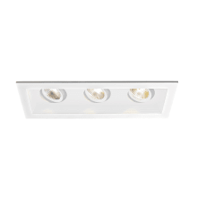 Mini Multiples 3 Light 12-3/4" Wide LED Square Adjustable Baffle Trim and New Construction Housing with 25° Narrow Beam Spread