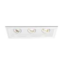 Mini Multiples 3 Light 12-3/4" Wide LED Square Adjustable Baffle Trim and New Construction Housing with 45° Flood Beam Spread