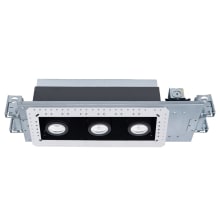 Silo Multiples 3 Light 17"" Wide LED Square Adjustable and Invisible Trim with New Construction and IC Rated Housing - 30 Watts