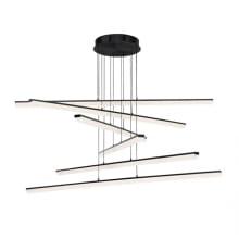 Stack 6 Light 48" Wide Integrated LED Chandelier with Acrylic Shades