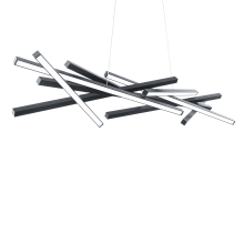 Parallax 8 Light 55" Wide LED Abstract Linear Pendant