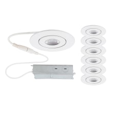 Pack of (6) Lotos 2" LED Adjustable Canless Downlight - 3000K