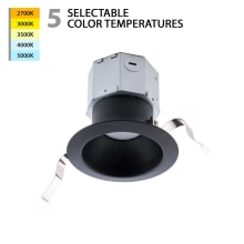 Pop-in 4" Switchable Color Temperature LED Airtight Recessed Remodel Shower Downlight