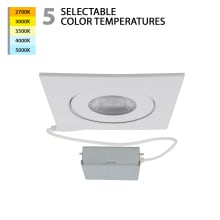 Lotos LED Canless Recessed Fixture with 5" Square Trims - Airtight
