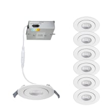 Pack of (6) Lotos 6" LED Adjustable Canless Downlight with Adjustable Color Temperature