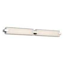 Bliss 2 Light 36" Wide Integrated LED Bath Bar with Mitered Glass Shades