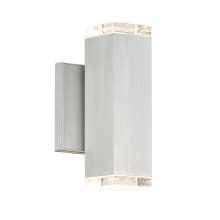 Block 2 Light 8" Tall LED Outdoor Wall Sconce