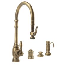 Traditional 1.75 GPM Single Hole Pull Down Kitchen Faucet with Lever Handle - Includes Soap Dispenser, Air Switch, and Air Gap