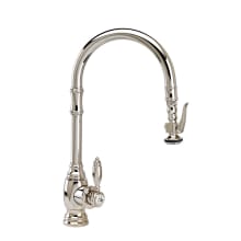Traditional 1.75 GPM Single Hole Pull Down Kitchen Faucet with Lever Handle and Angled Spout