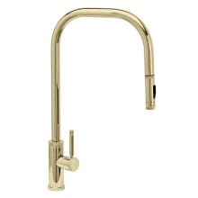 Fulton Industrial 1.75 GPM Single Hole Extended Reach Pull Down Kitchen Faucet with Lever Handle