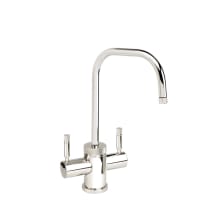 Industrial 1.1 GPM Double Handle Hot and Cold Water Dispenser Faucet with U-Spout