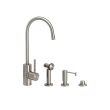 Parche 1.75 GPM Single Hole Kitchen Faucet with Lever Handle - Includes Soap Dispenser, Side Spray, and Air Switch