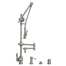 Gantry 1.75 GPM Single Hole Pre-Rinse Pull Down Kitchen Faucet with Lever Handle with Soap Dispenser, Air Switch, and Air Gap