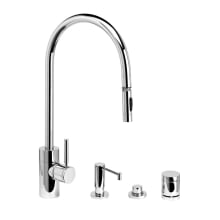 Parche 1.75 GPM Single Hole Toggle Extended Reach Pull Down Kitchen Faucet with Lever Handle - Includes Soap Dispenser, Air Switch, and Air Gap