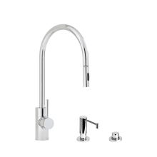 Parche 1.75 GPM Single Hole Toggle Pull Down Kitchen Faucet with Lever Handle - Includes Soap Dispenser and Air Switch