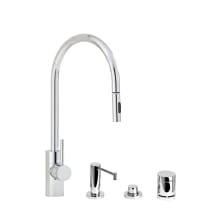 Parche 1.75 GPM Single Hole Toggle Pull Down Kitchen Faucet with Lever Handle - Includes Soap Dispenser, Air Switch, and Air Gap