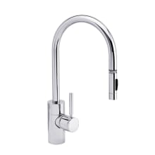 Contemporary 1.75 GPM Single Hole Toggle Pull Down Kitchen Faucet with Lever Handle