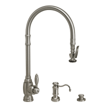 Annapolis 1.75 GPM Single Hole Extended Reach Pull Down Kitchen Faucet with Lever Handle - Includes Soap Dispenser and Air Switch