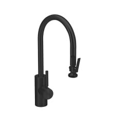 Contemporary 1.75 GPM Single Hole Pull Down Kitchen Faucet with Lever Handle
