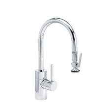 Contemporary Prep Size 1.75 GPM Single Hole Pull Down Kitchen Faucet with Lever Handle