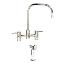 Fulton 1.75 GPM Widespread Bridge Kitchen Faucet with Lever Handles - Includes Side Spray