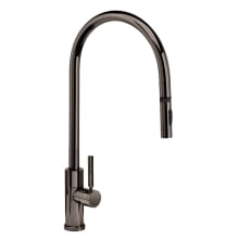 Modern PLP 1.75 GPM Single Hole Toggle Extended Reach Pull Down Kitchen Faucet with Lever Handle