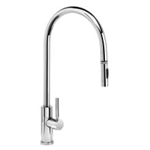 Modern PLP 1.75 GPM Single Hole Toggle Extended Reach Pull Down Kitchen Faucet with Lever Handle