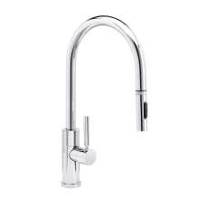 Modern PLP 1.75 GPM Single Hole Toggle Pull Down Kitchen Faucet with Lever Handle