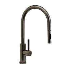 Modern PLP 1.75 GPM Single Hole Toggle Pull Down Kitchen Faucet with Lever Handle