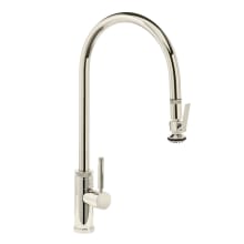 Industrial 1.75 GPM Single Hole Extended Reach Pull Down Kitchen Faucet with Lever Handle
