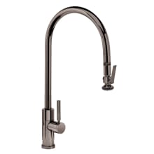 Modern PLP 1.75 GPM Single Hole Extended Reach Pull Down Kitchen Faucet with Lever Handle