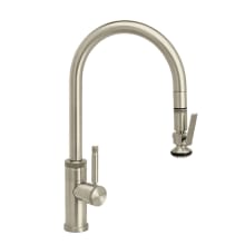 Industrial 1.75 GPM Single Hole Pull Down Kitchen Faucet with Lever Handle